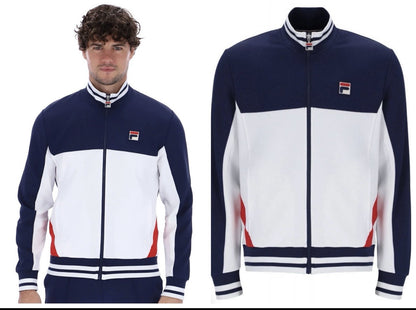 Fila Vinatge Borg Tiebreaker Tennis Track Top (White/Blue) RRP £75