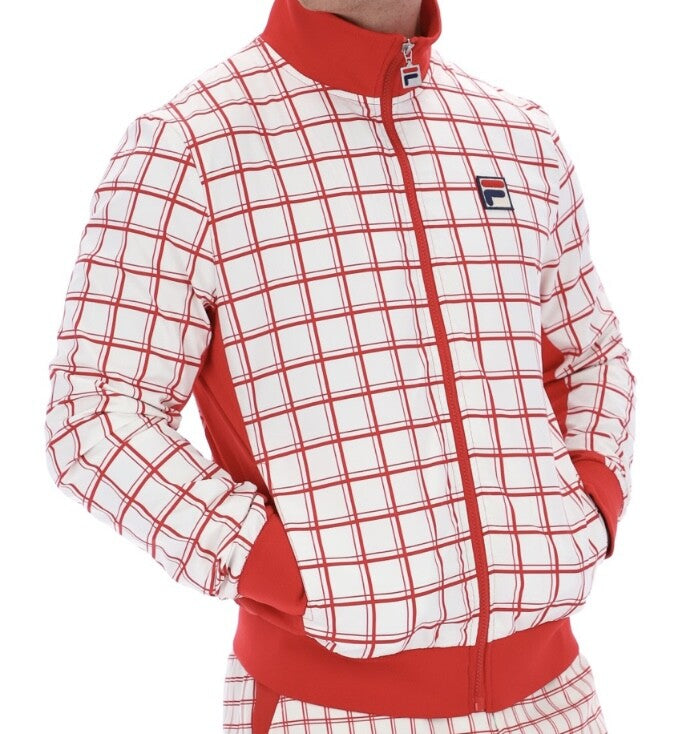 Fila Vintage Borg (Morgan) Tennis Track Top in Off white/red - EXCLUSIVE