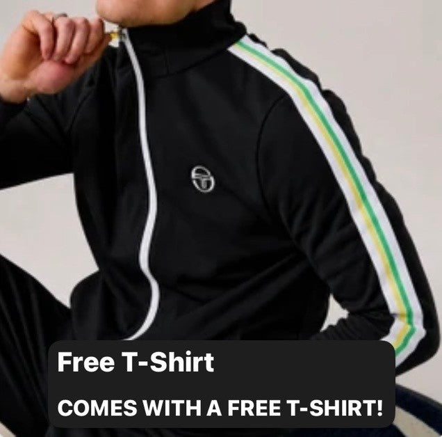 Sergio Tacchini Franco Black Tennis Track Top RRP £80