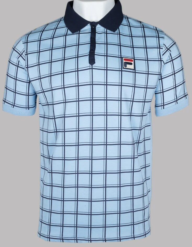 Fila Vintage Borg (Bobby) Retro Tennis Polo Shirt in Blue