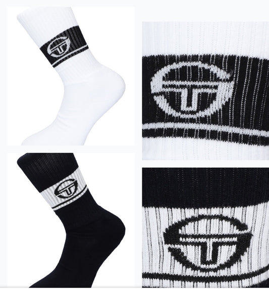 Sergio Tacchini/John McEnroe- 3 x Pairs of Tennis Socks-White/Navy or Navy/White