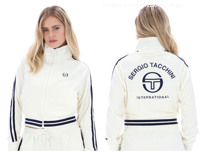 EXCLUSIVE -Sergio Tacchini Carmella Women’s Velour Gardenia/Blue Track Jacket