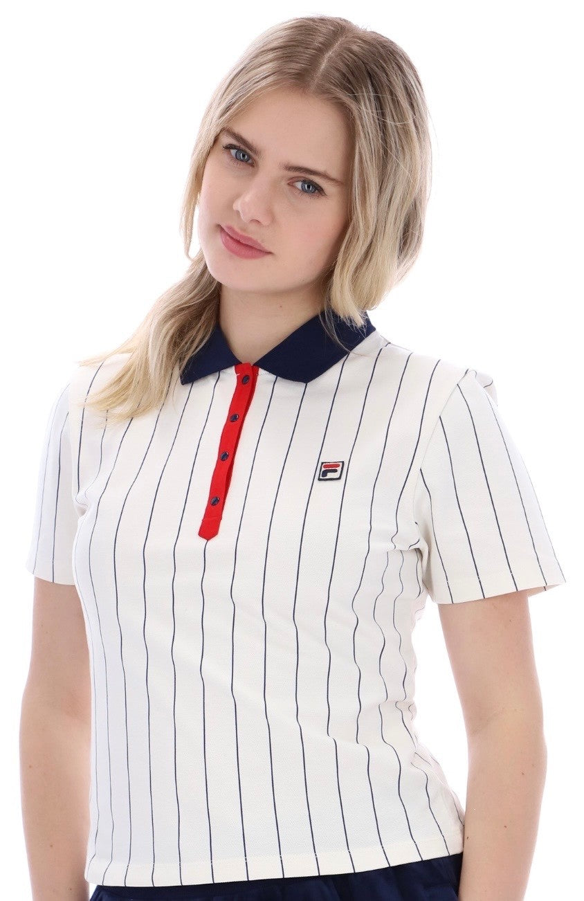 Fila Vintage BAI Women’s Off White Tennis Polo Shirt - Ltd Edition