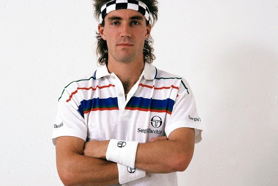 Sergio Tacchini Pat Cash Wimbledon Tennis Polo Shirt & Headband RRP £70