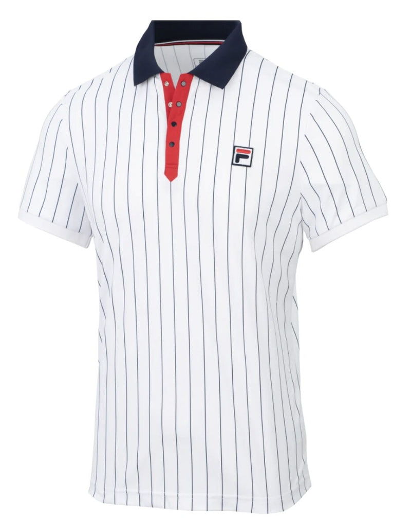 Fila Bjorn Borg Heritage Polo-White Wimbledon Performance Tennis Shirt