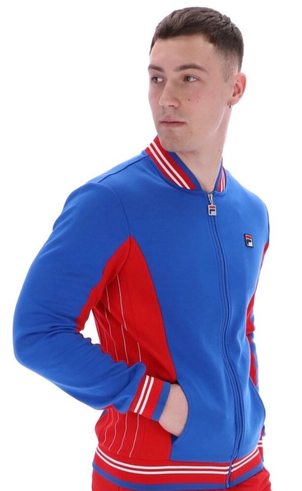 Fila Vintage Borg Wimbledon Settanta Tennis Track Top Red/Blue RRP £80