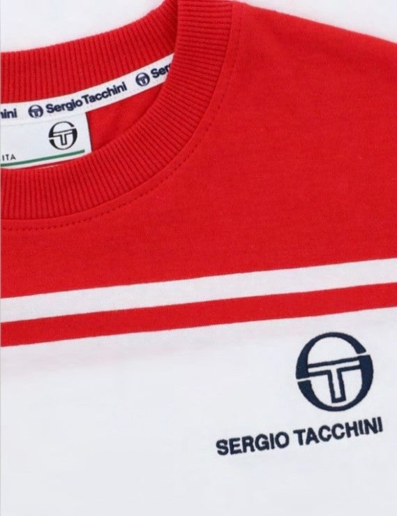 Sergio Tacchini New Young Line Tee T-Shirt in White/Red