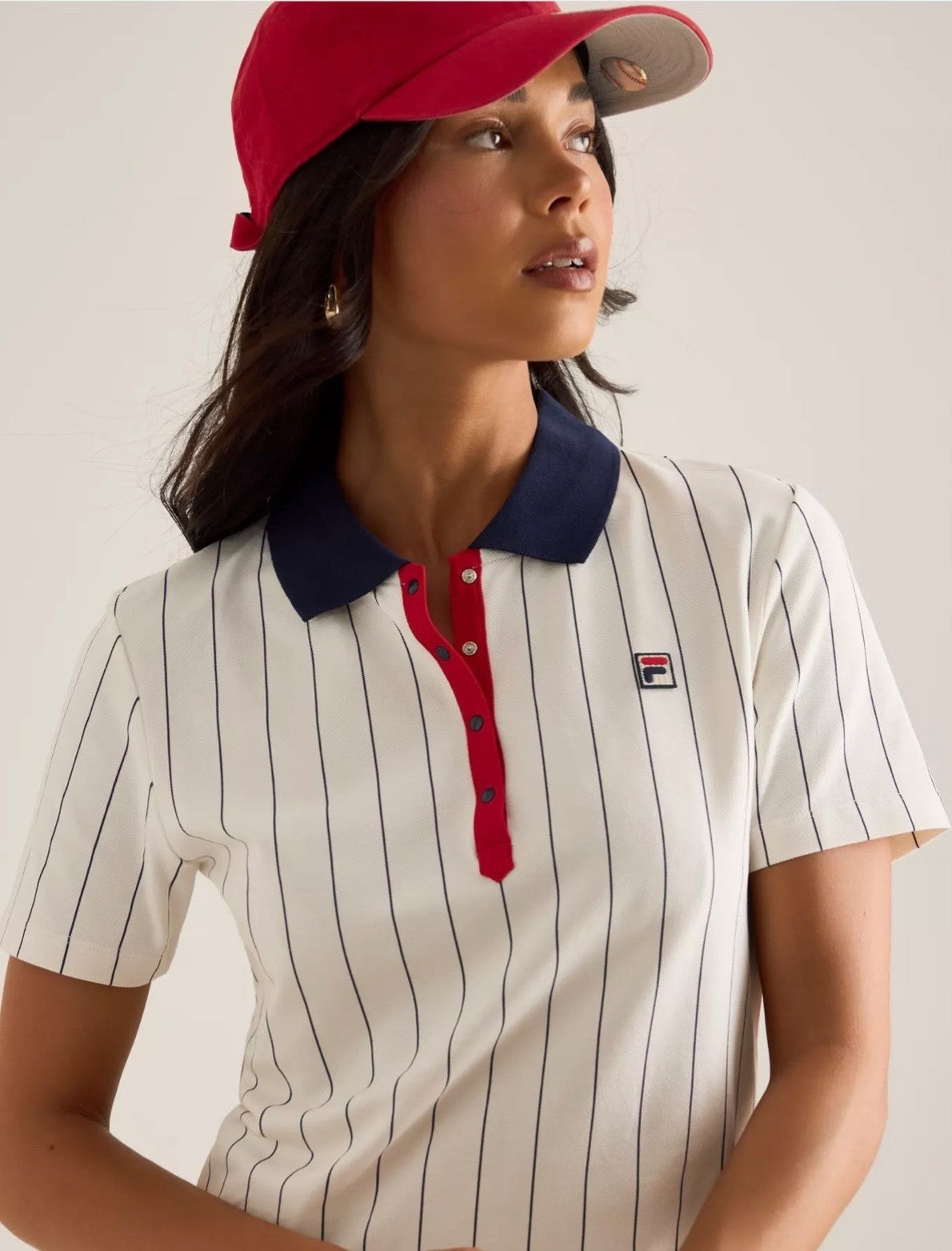 Fila Vintage BAI Women’s Off White Tennis Polo Shirt - Ltd Edition