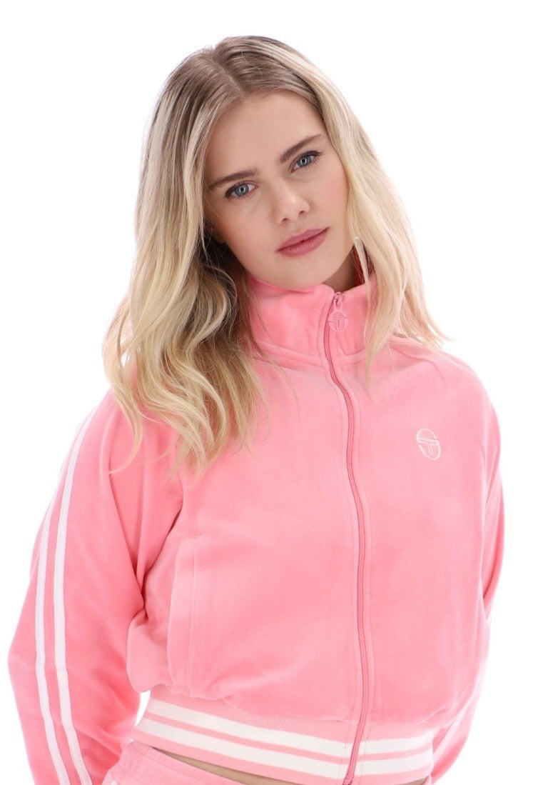 Sergio Tacchini Carmella Women’s Luxurious Pink Vekour Track Top