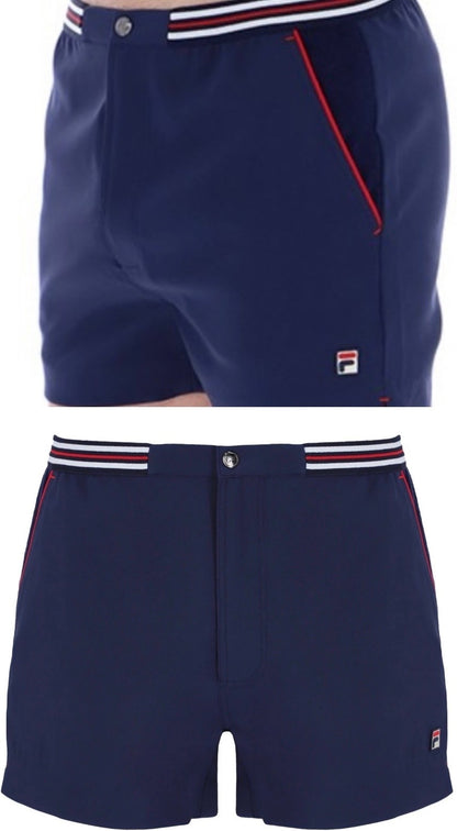 Fila Borg Hightide Borg Retro Blue Tennis Shorts - Football Casuals.