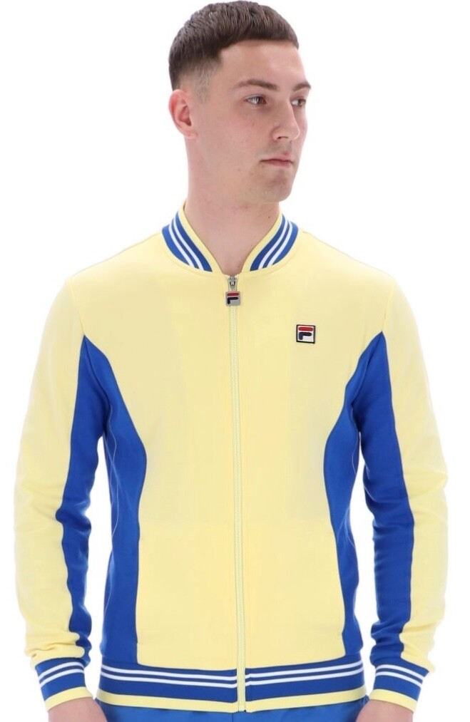 Fila Vintage Borg Wimbledon Settanta Tennis Track Top (Yellow/Blue