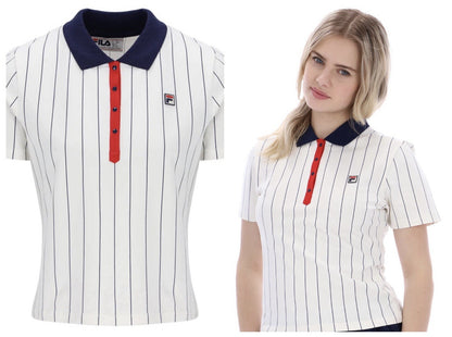 Fila Vintage BAI Women’s Off White Tennis Polo Shirt - Ltd Edition