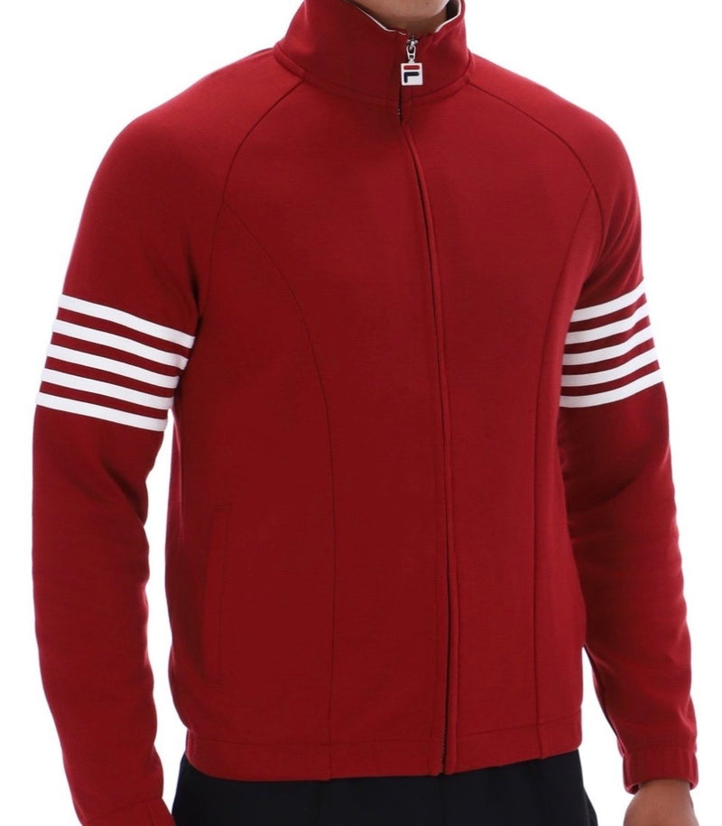 Fila Vintage Patrice Track Top in Sun Dried Tomato (Red/Burgundy)