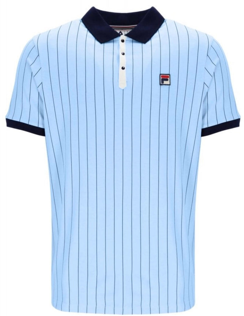 Fila Bjorn Borg BB1 Polo   Iconic Tennis Shirt   Sky Blue   Man City Colours0