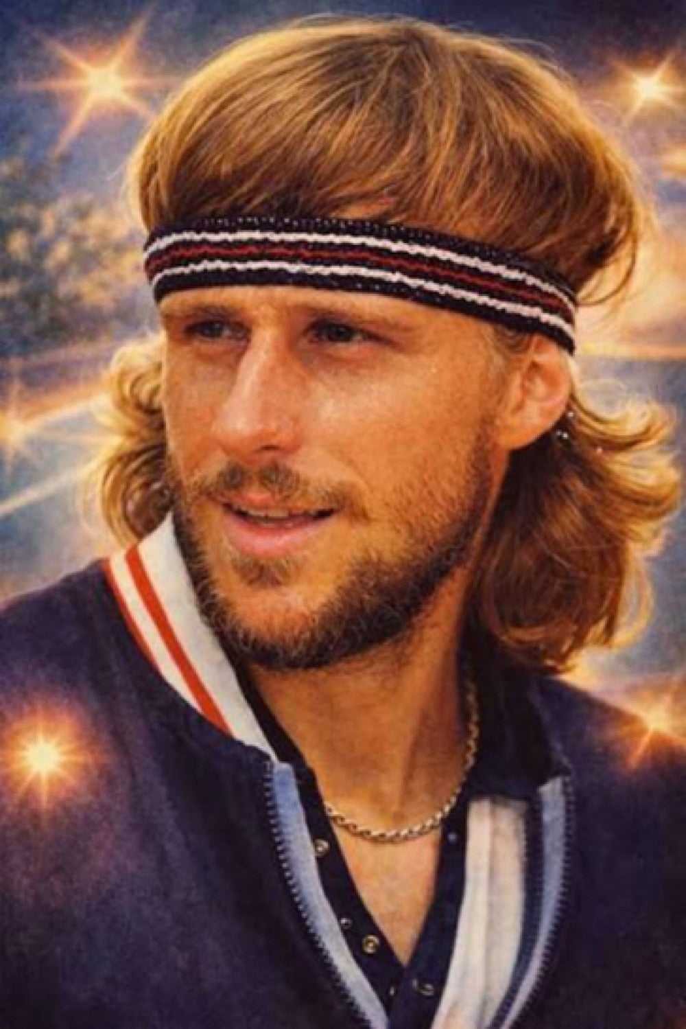 Original Bjorn Borg Navy Fila Tennis Headband   Wimbledon   Ltd Edition.0