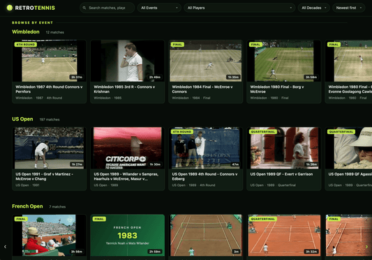 Retro Tennis Video Library
